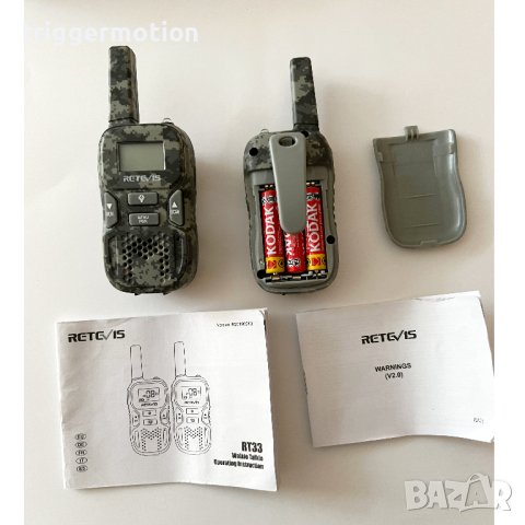 Комплект от 2 Радиостанции Уоки Токи Retevis RT33 Walkie-Talkie ОТЛИЧНО Състояние!, снимка 3 - Друга електроника - 41597973