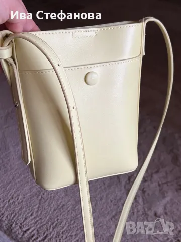Уникална нова  дамска малка спортно елегантна дамска свежо зелено жълта кожена чанта , снимка 2 - Чанти - 47320617