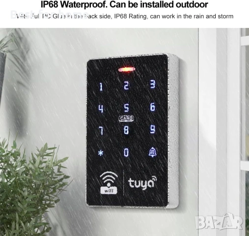 WiFi Tuya RFID клавиатура за контрол на достъпа IP68 водоустойчива двучестотна (САМО КЛАВИАТУРА), снимка 2 - Друга електроника - 53477213
