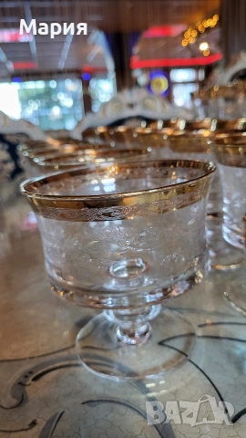 Кристални чаши Мурано Медичи , снимка 5 - Чаши - 52793308
