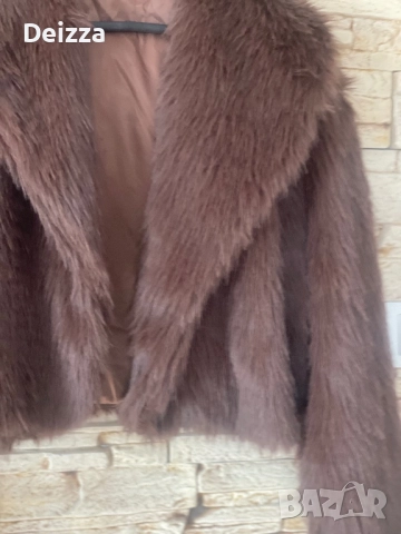 Дамско късо кафяво яке, снимка 3 - Якета - 52155524