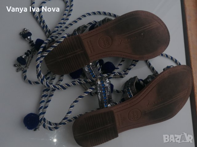 Уникални Gioseppo сандали с пискюли + подарък блузка в подходящо синьо, снимка 14 - Сандали - 35957507