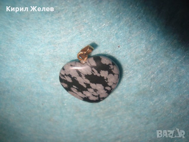 АРТ ДЕКО СКЪПОЦЕНЕН ПЕНДАНТ СЪРЦЕВИДЕН МЕДАЛЬОН НАТУРАЛЕН МИНЕРАЛ 26673