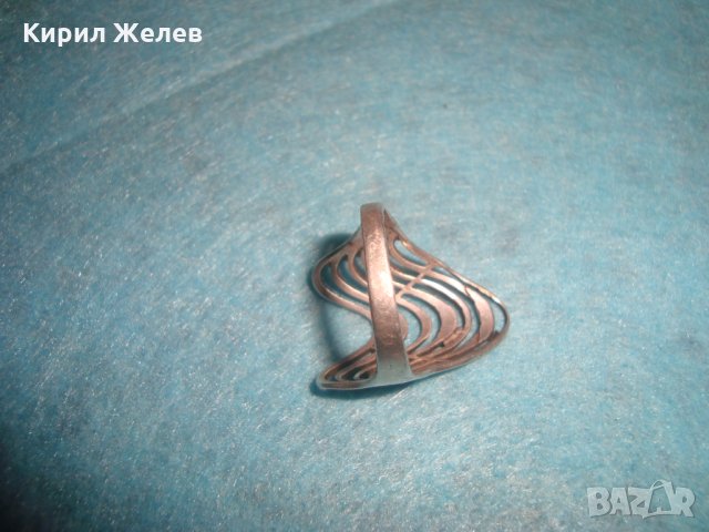 СТАР СРЕБЪРЕН АРТ ПРЪСТЕН СРЕБРО 925 АЖУРНА РЪЧНА МАЙСТОРСКА АРТ НУВО ИЗРАБОТКА АНГЛИЯ 26266, снимка 11 - Пръстени - 34630789