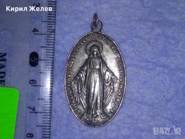 СТАРИННА ПОСРЕБРЕНА РИМОКАТОЛИЧЕСКА РЯДКА НАГРЪДНА ИКОНКА ДВУСТРАННА ИТАЛИЯ 34413, снимка 10 - Антикварни и старинни предмети - 39674746