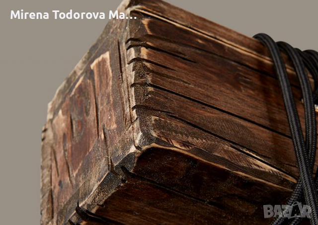 Дървена винтидж лампа полилей 6 глави Индустриални висящи тела Ретро, снимка 7 - Лампи за таван - 36170598