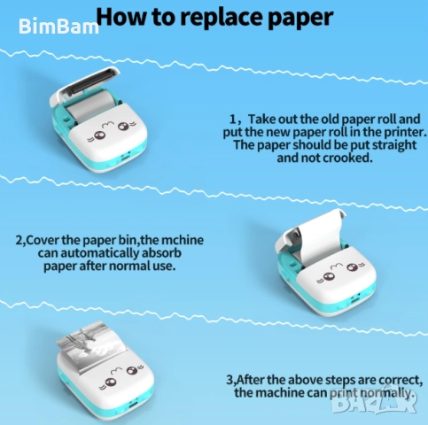 Разпродажба -60%! Преносим мини термопринтер, детски принтер, снимка 10 - Образователни игри - 52381762