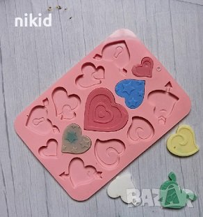Сърце сърца ключалка силиконов молд форма фондан шоколад гипс декор , снимка 3 - Форми - 41270012