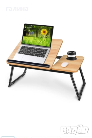 Сгъваема маса за лаптоп, регулируема с 5 ъгъла, снимка 10 - Маси - 52505265