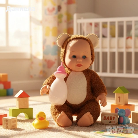 Интерактивна кукла бебе с костюм на животно – говори, смее се и плаче (30 см), снимка 4 - Кукли - 53152126