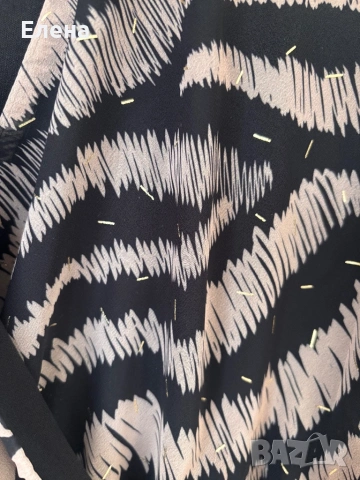 Рокля в черно и златисто, снимка 3 - Рокли - 53138406