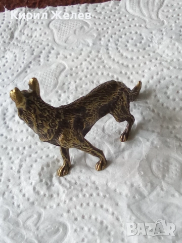 Бронзова фигурка на куче малка 52534, снимка 8 - Антикварни и старинни предмети - 52589994