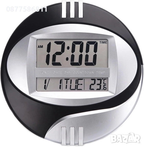 БЕЗШУМЕН СТЕНЕН ЧАСОВНИК.ЕЛЕКТРОННИ СТЕННИ ЧАСОВНИЦИ ДИГИТАЛЕН СТЕНЕН ЧАСОВНИК С ТЕМПЕРАТУРА +, снимка 10 - Стенни часовници - 51633722
