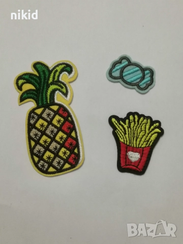 Ананас бонбон картофки храни емблема апликация бродерия за дреха дрехи самозалепваща се нашивка