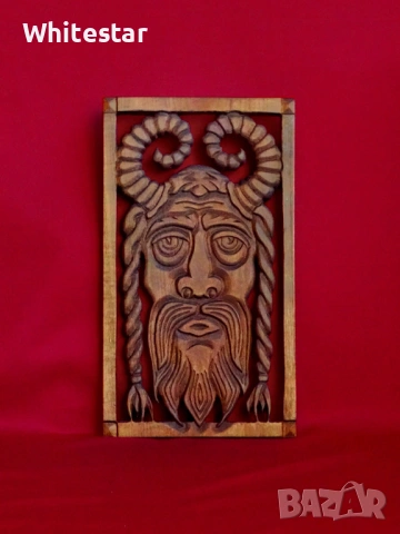 Ажурно резбовано пано "Сатир", снимка 2 - Декорация за дома - 53633154