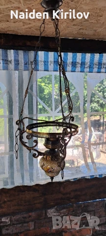 полилей от месинг, порцелан и стъкло , снимка 13 - Полилеи - 50598413