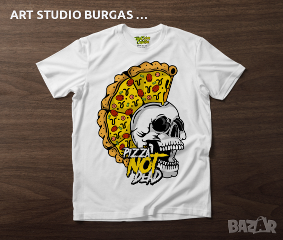 Тениска унисекс Pizza Not Dead "MADCOLORS COLLECTION", снимка 8 - Тениски - 36389353