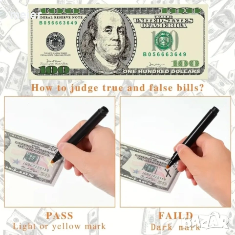 Писалка за откриване на фалшиви пари, снимка 3 - Други ценни предмети - 53179068