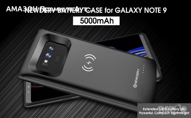 NEWDERY Кейс с Батерия 5000 mAh за Samsung Galaxy Note 9/Qi Безжично зареждане/повдигната рамка/TPU, снимка 7 - Калъфи, кейсове - 41059454