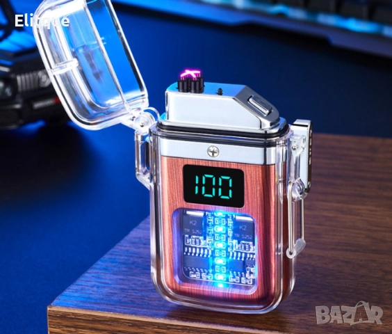 Елегантна прозрачна ветроустойчива запалка с LED светлинки, снимка 6 - Други стоки за дома - 52902802