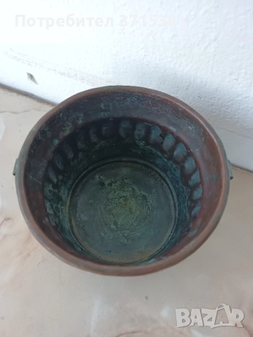 Медна кашпа с дръжки, снимка 5 - Декорация за дома - 52108939