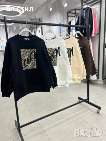 🌸Блуза вата Icon Черна С, снимка 4 - Блузи с дълъг ръкав и пуловери - 53283066