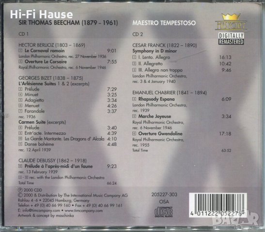 Beecham-Maestro Tempestoso-Berlioz, Bizet, Debussy, Franck, Chambier, снимка 2 - CD дискове - 34576129