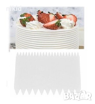 4 вида декорираща заглаждаща текстурна шпатула пластмасова за измазване декориране на торта крем, снимка 2 - Аксесоари за кухня - 39060524