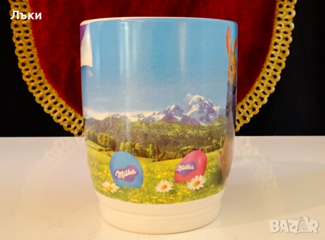 Порцеланова чаша Milka със заека Peter. , снимка 2 - Чаши - 52135870
