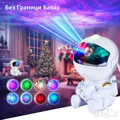 Нова Мини нощна лампа астронавт – звезден ефект за спалня стая деца, снимка 1