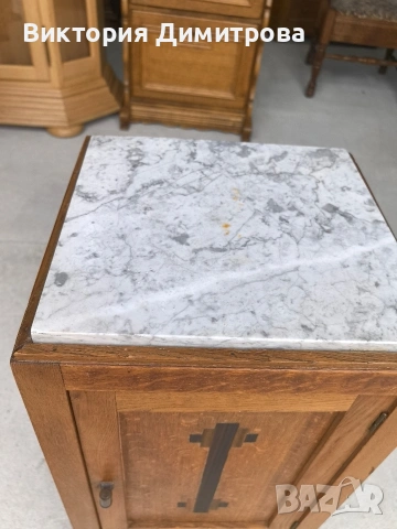 Винтидж шкафче с мрамор, снимка 2 - Шкафове - 53624891