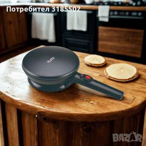 Уред за палачинки Voltz, 800W, 20 см, черен – идеален за перфектни палачинки