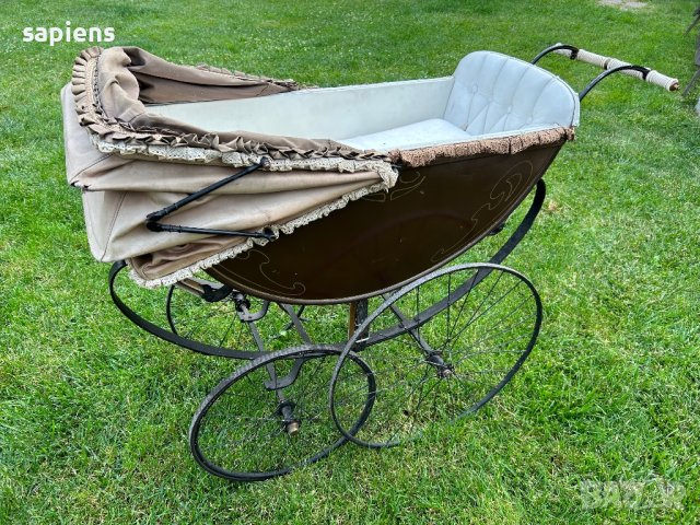 Ретро бебешка количка, снимка 6 - Антикварни и старинни предмети - 41471397
