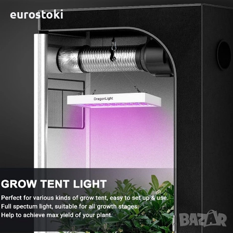 Висяща LED лампа за отглеждане на растения DragonLight BW1000, 45W, таванна LED лампа за растения , снимка 4 - Градински цветя и растения - 51672219