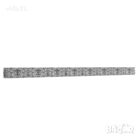 vidaXL Габионна стена с капаци, поцинкована стомана, 900x50x50 см