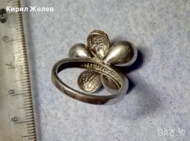 СКЪПОЦЕНЕН СРЕБЪРЕН ПРЪСТЕН ЦВЕТЕ СРЕБРО 925 с НАТУРАЛНА БЯЛА ПЕРЛА ЕМАЙЛ и ИСКРЯЩИ ЦИРКОНИ 26219, снимка 8 - Пръстени - 49913197