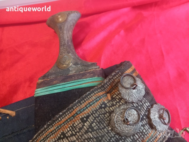 Голям Стар Ханджар, Джамбия Сърмен Колан , Сребро, снимка 4 - Антикварни и старинни предмети - 53481681