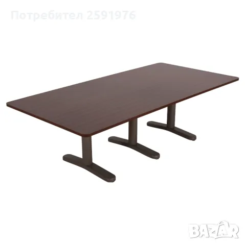 Конферентна маса HM2047, меламинов плот в цвят венгe, 240х120х75см., снимка 1