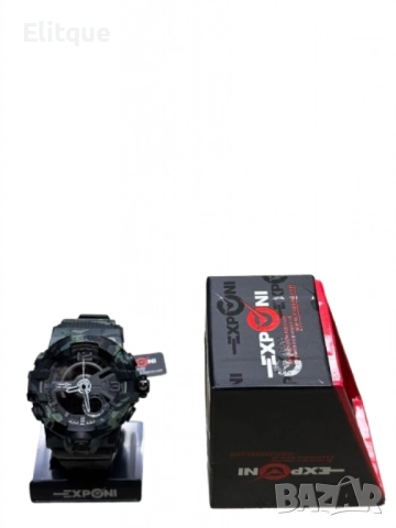 Водоустойчив спортен дигитален часовник EXPONI "Двоен екран,подсветка,аларма, хронометър и др. , ", снимка 17 - Мъжки - 52889487