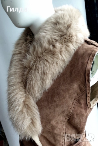 Oakwood елек естествена кожа с косъм S, снимка 4 - Елеци - 52815619