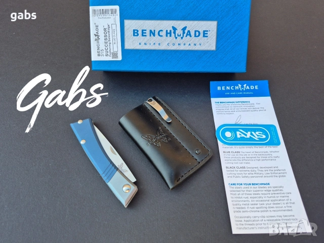 Сгъваем нож Benchmade SUCCESSOR 315 с кожен калъф, снимка 14 - Ножове - 53827885