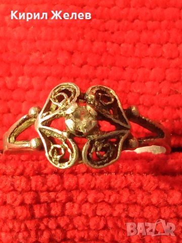 СТАРИНЕН СРЕБЪРЕН ПРЪСТЕН СРЕБРО 925 ФИЛИГРАННА МАЙСТОРСКА РАБОТА с ФАСЕТИРАН ЦИРКОН 25960, снимка 3 - Антикварни и старинни предмети - 35950883