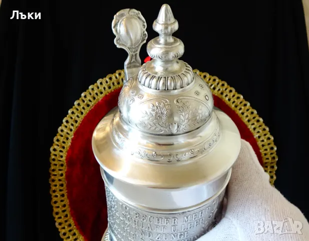 Халба от калай Lindenwirtin,семейство,калаена сватба. , снимка 7 - Антикварни и старинни предмети - 48546582