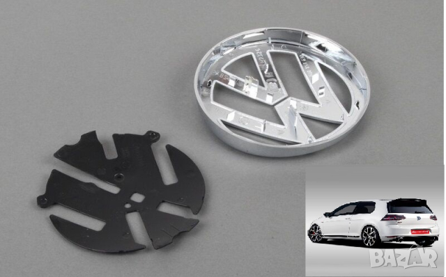 задна емблема сива хром  за VW Golf 7 MK7 110mm, снимка 2 - Аксесоари и консумативи - 44716515