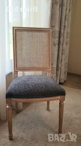 Двойка френски столове в стил Луи XVI, изработени с ратанови облегалки, снимка 6 - Антикварни и старинни предмети - 50690749