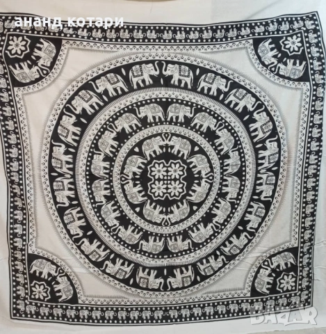 Ръчно изработени индийски чаршафи-Мандала бяла-21,22,23,24,32,33, снимка 6 - Покривки за легло - 38235765