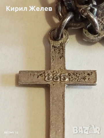 Винтидж сребърна висулка три елемента СЪРЦЕ,КОТВА и КРЪСТ много красив стилен дизайн 52598, снимка 9 - Колиета, медальони, синджири - 53051427