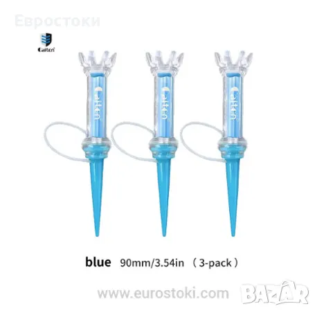 Комплект от 3 магнитни тениски за голф Caiton, 90 mm, пружинен магнитен дизайн, цвят: синьо, снимка 3 - Голф - 48733837