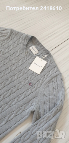 Gant  Cable Cotton / Knit C - Neck Mens Size XS - S НОВО! ОРИГИНАЛ! Мъжки Пуловер!, снимка 2 - Пуловери - 53339767