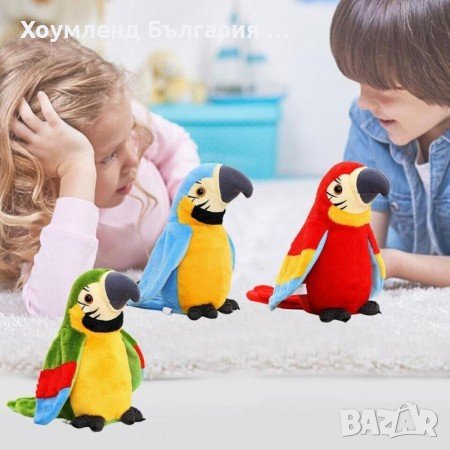 Говорещ плюшен папагал Арчи, забавление за малки и големи, снимка 4 - Плюшени играчки - 36335737
